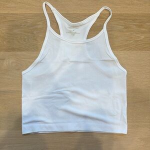 Banana Republic white racerback ribbed crop top